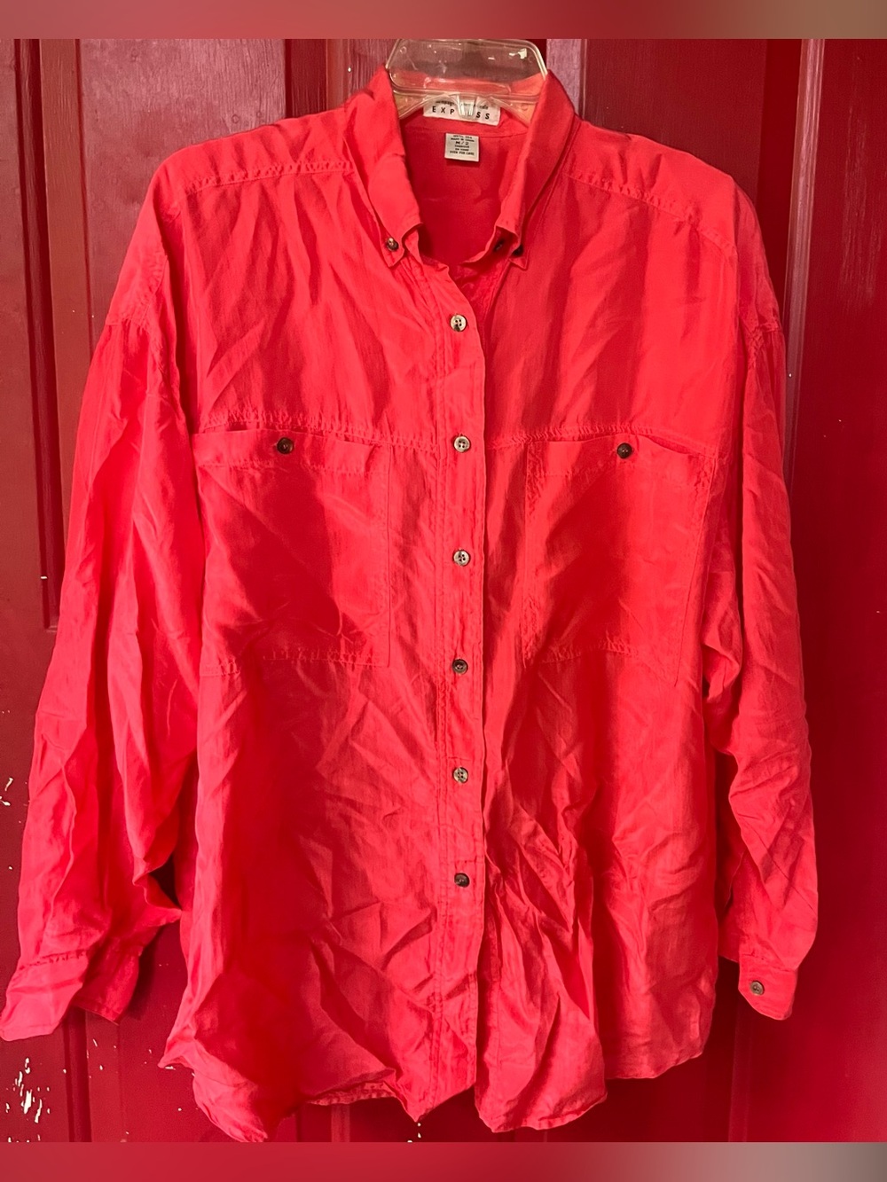 Vintage Compagnie Internationale Express 100% Silk Oversized Button Down Shirt m